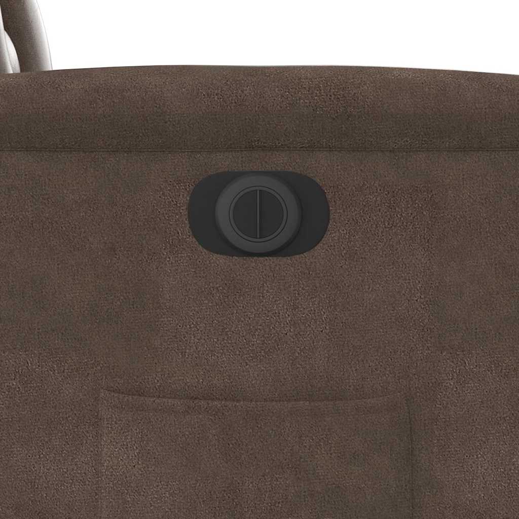 Električni naslonjač smeđi od mikrovlakana