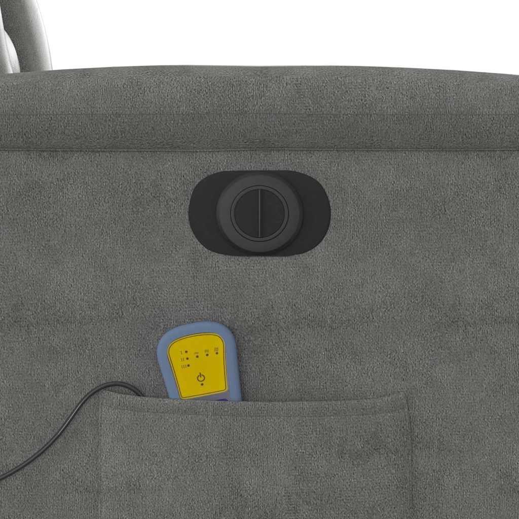 Električni masažni naslonjač tamnosivi tkanina od mikrovlakana