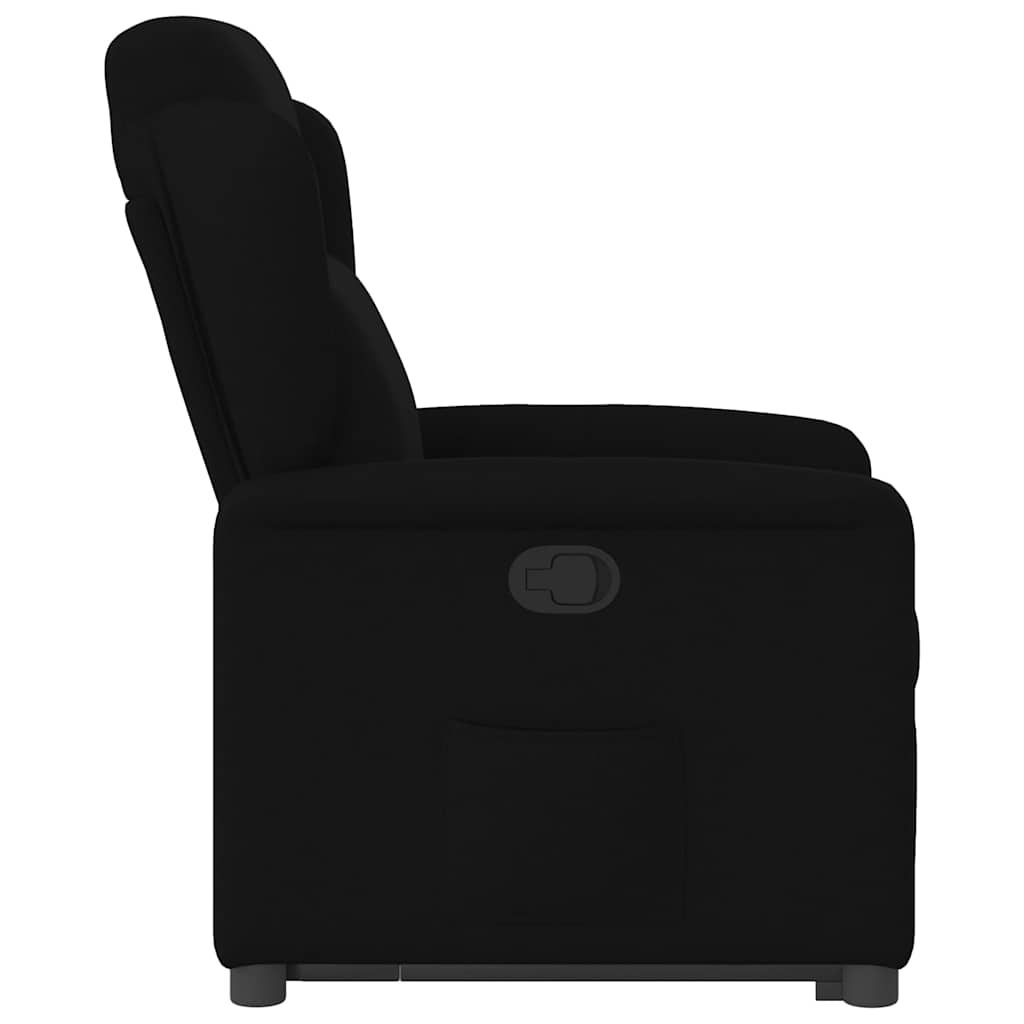 Naslonjač na podizanje od tkanine crni