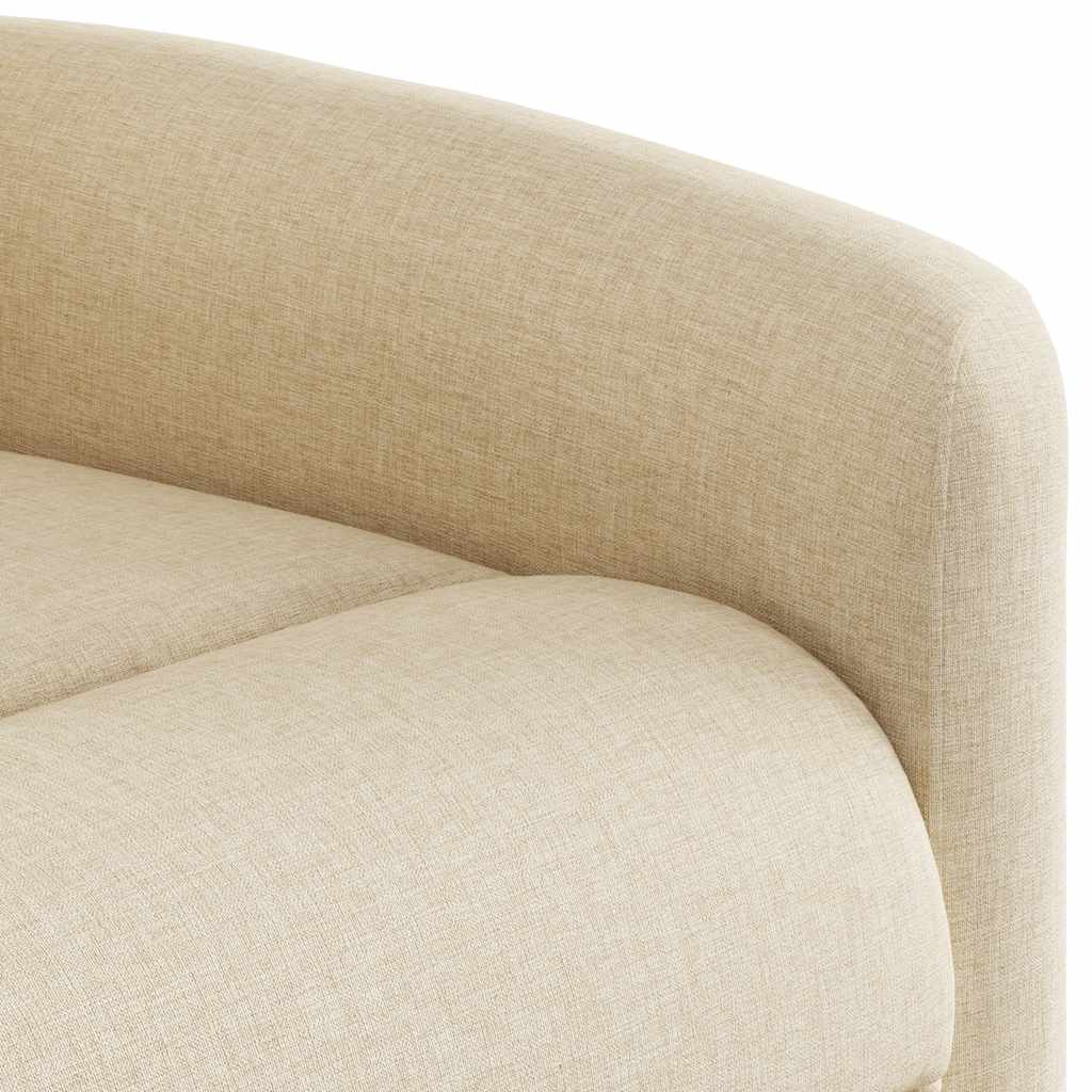 Električni masažni naslonjač od tkanine krem