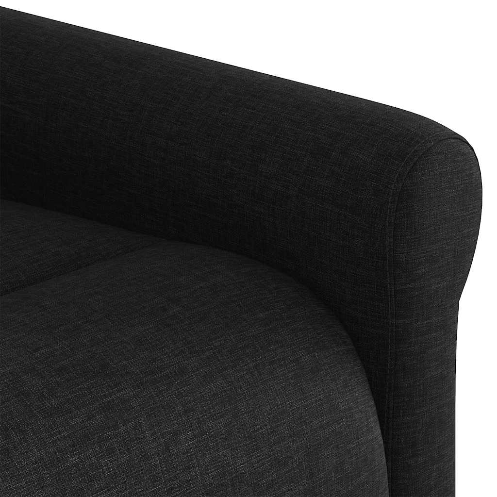 Masažni naslonjač na podizanje od tkanine crni