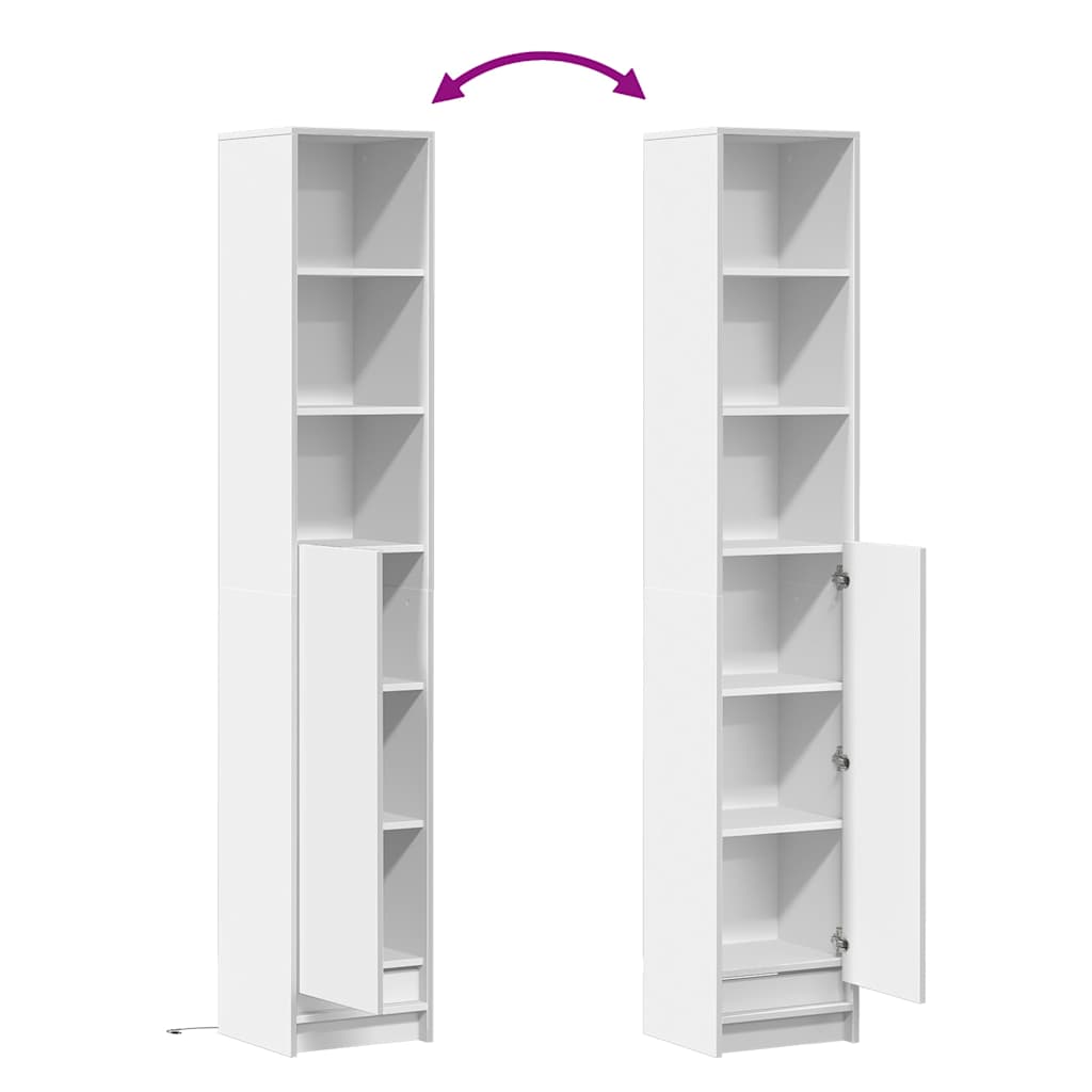 Komoda s LED svjetlima bijela 36x32,5x200 cm konstruirano drvo