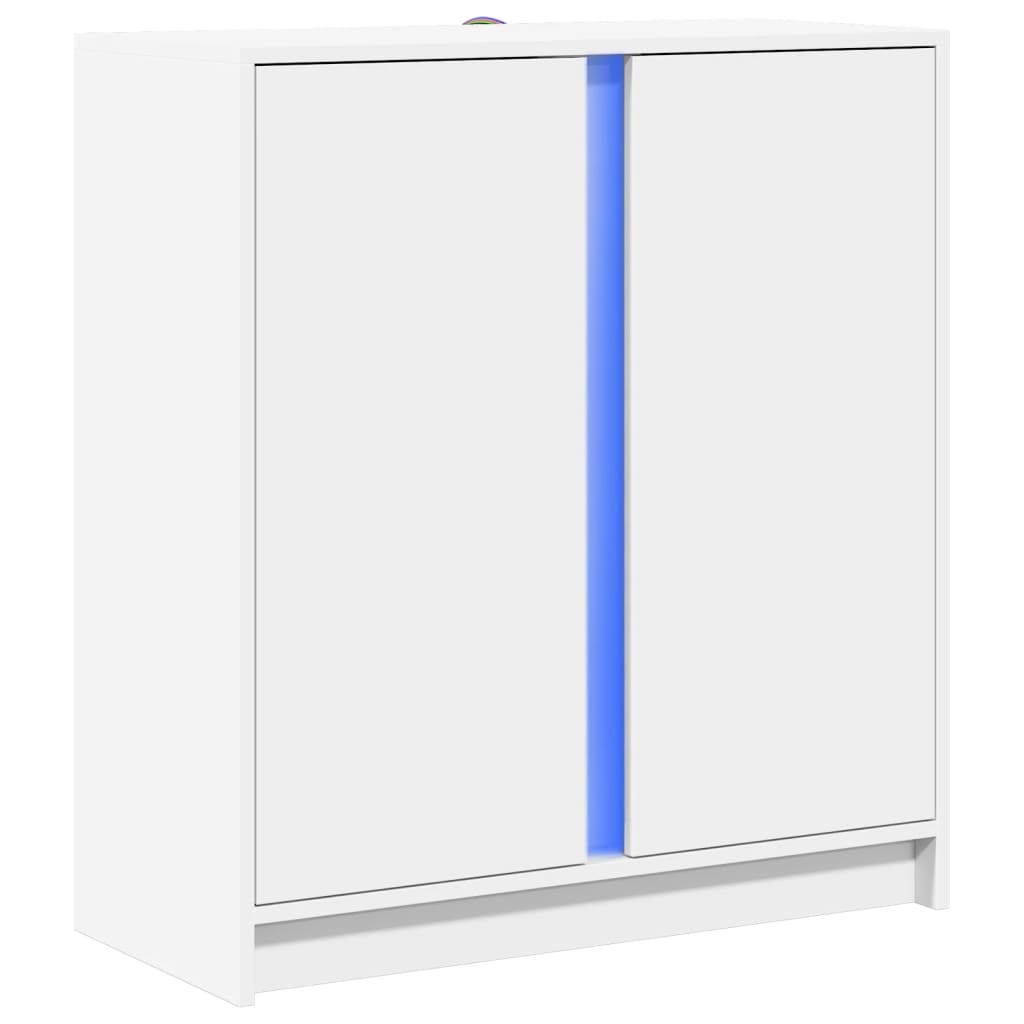 Komoda s LED svjetlima bijela 77x34x85 cm konstruirano drvo