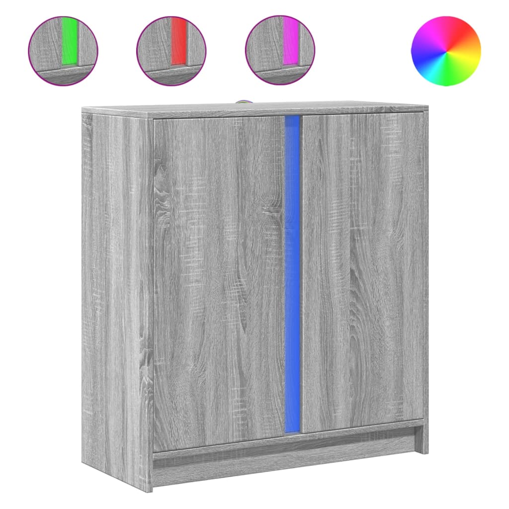 Komoda s LED svjetlima boja hrasta sonome 77x34x85 cm drvena