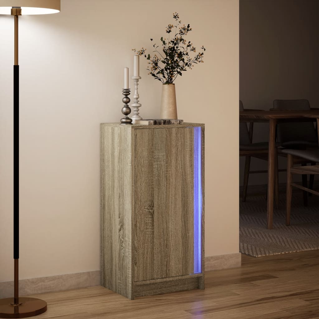 Komoda s LED boja hrasta sonome 42,5x34x85 cm konstruirano drvo