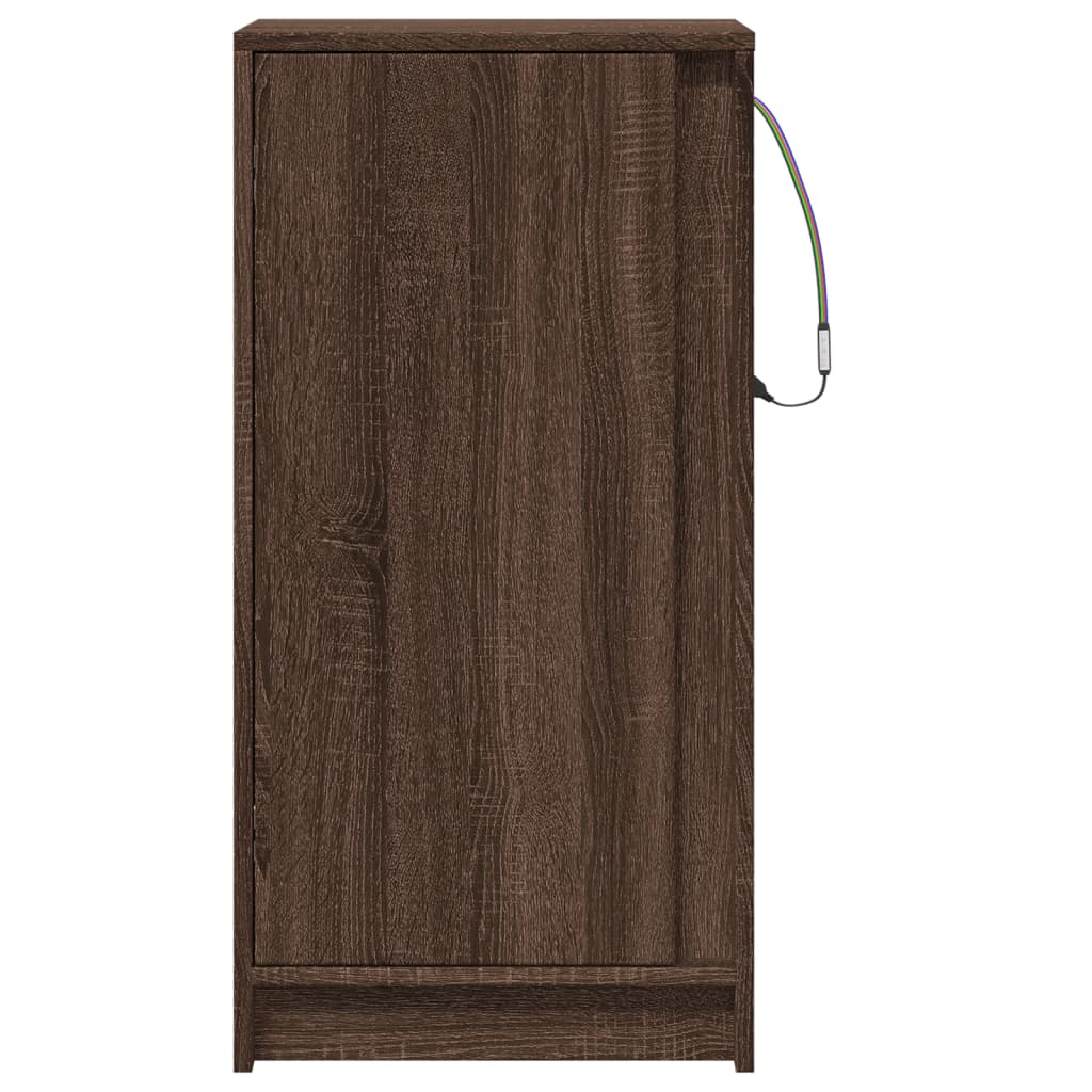 Komoda s LED boja smeđeg hrasta 42,5x34x85 cm konstruirano drvo