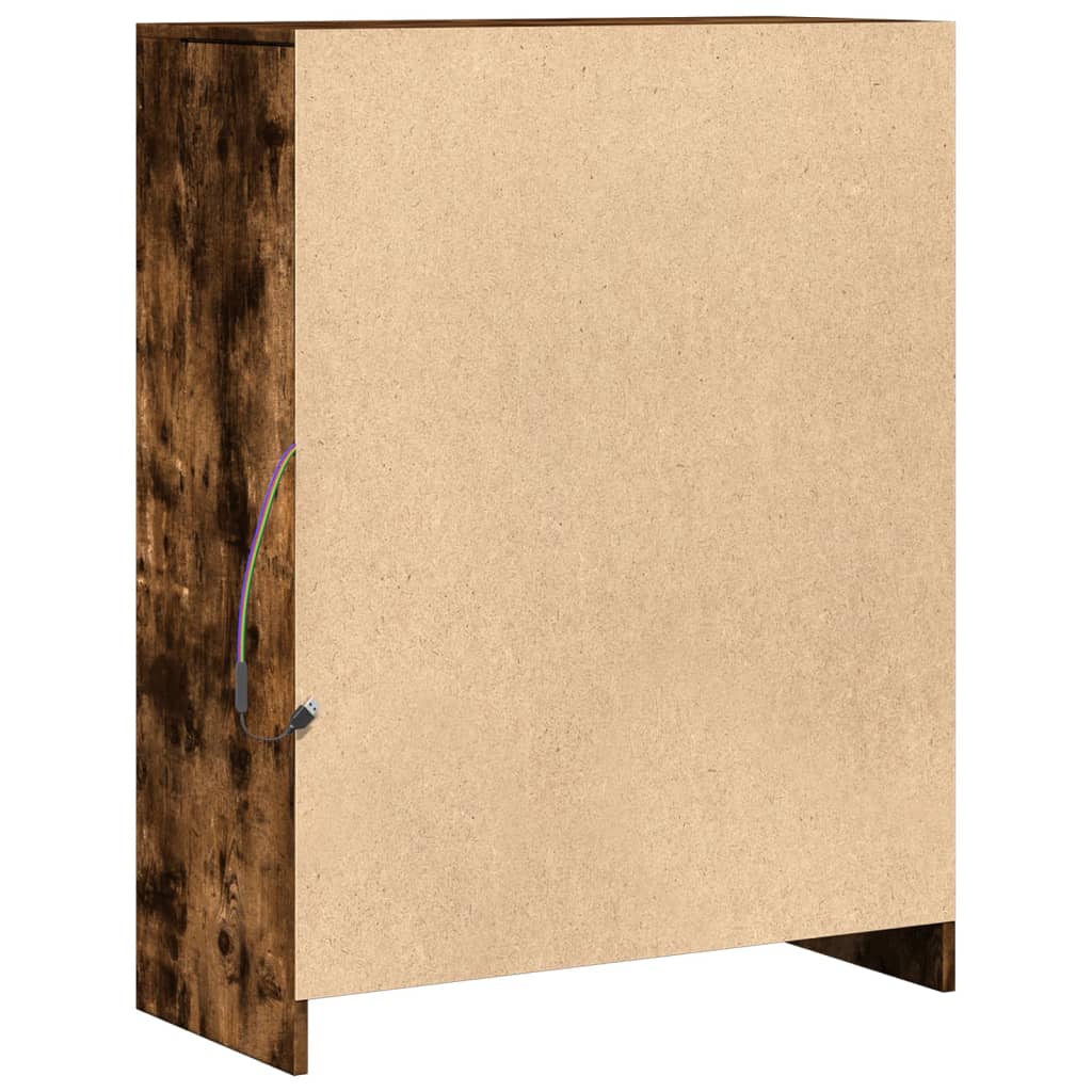 Komoda s LED svjetlima boja hrasta 77 x 34 x 100 cm drvena