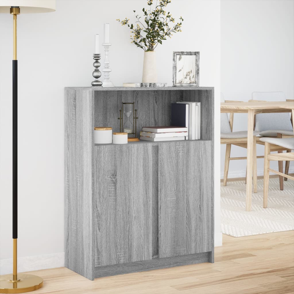 Komoda s LED svjetlima boja hrasta sonome 77x34x100 cm drvena