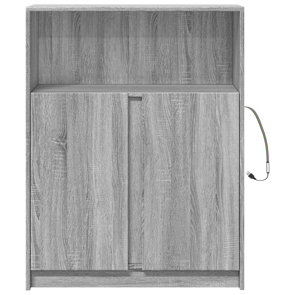 Komoda s LED svjetlima boja hrasta sonome 77x34x100 cm drvena