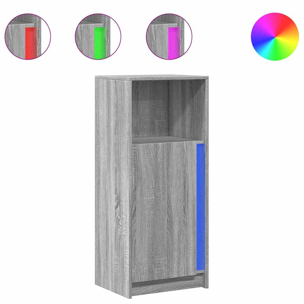 Komoda s LED svjetlima boja hrasta sonome 42,5x34x100 cm drvena