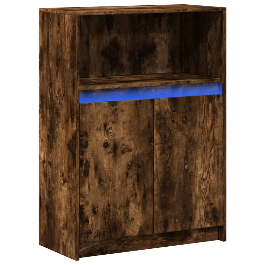 Komoda s LED svjetlima boja hrasta 72 x 34 x 100 cm drvena