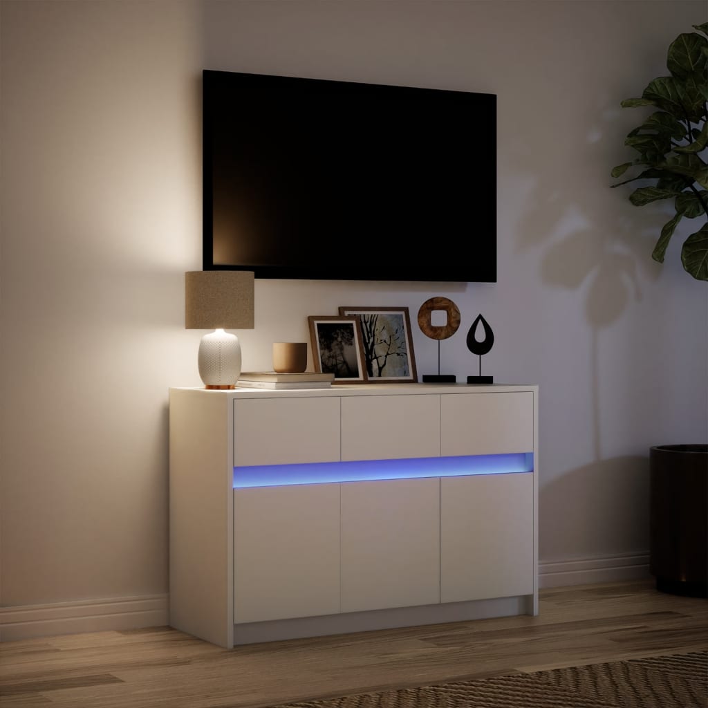 TV ormarić LED bijeli 91x34x61 cm od konstruiranog drva