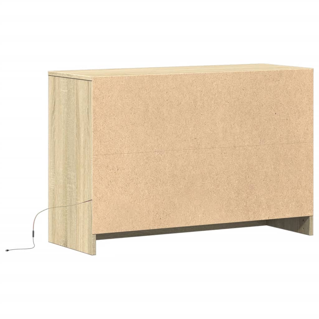 TV ormarić s LED svjetlima boja hrasta 91x34x61 cm drveni
