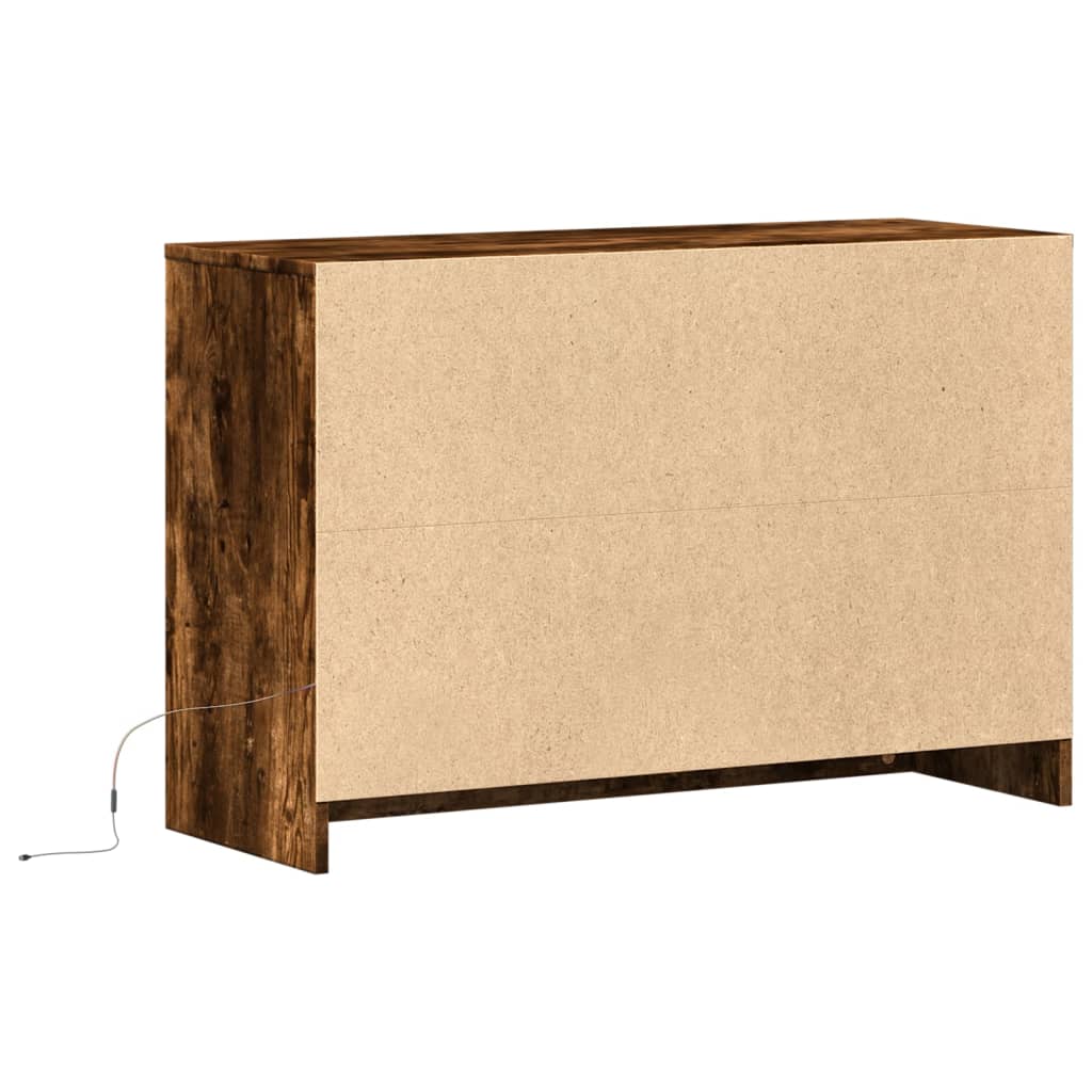 TV ormarić s LED svjetlima boja hrasta 91x34x61 cm drveni