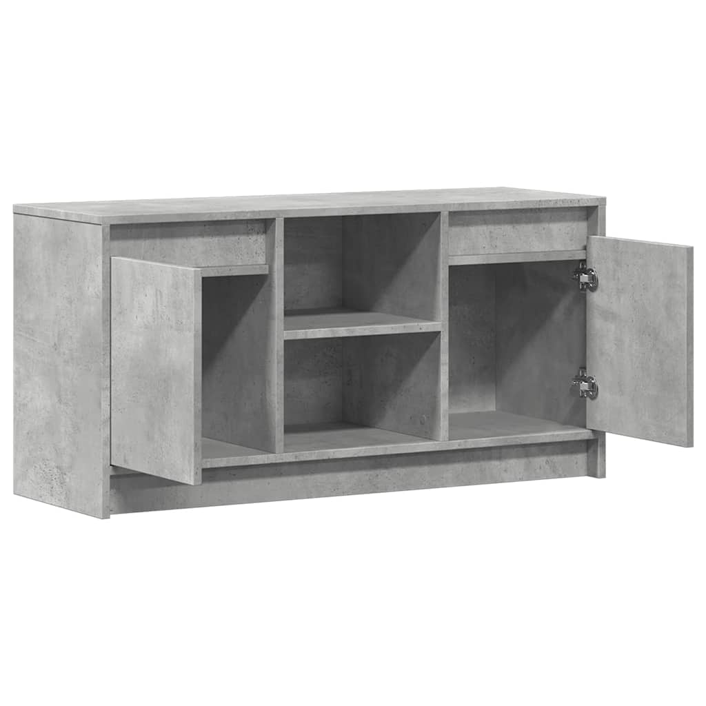 TV ormarić s LED svjetlima boja betona 100x34x50 cm drveni