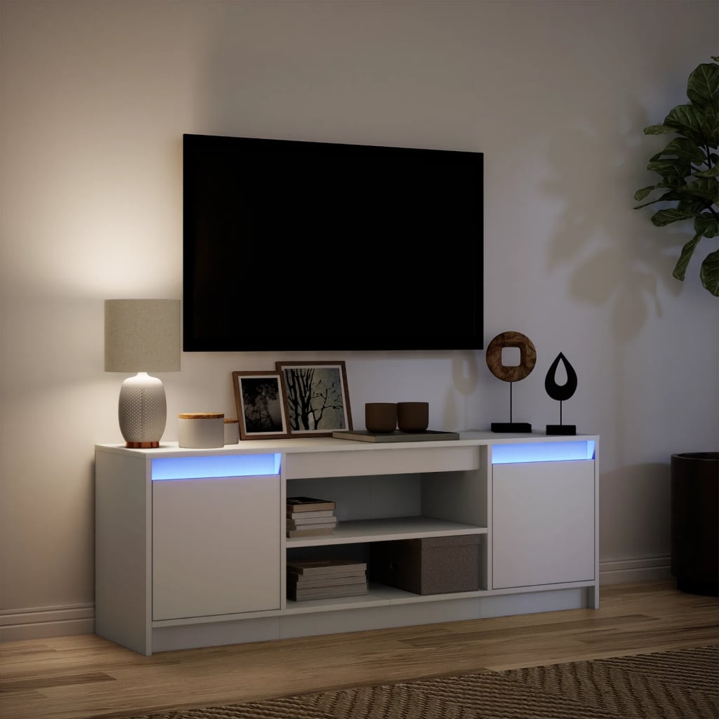 TV ormarić LED bijeli 139,5x34x50 cm od konstruiranog drva