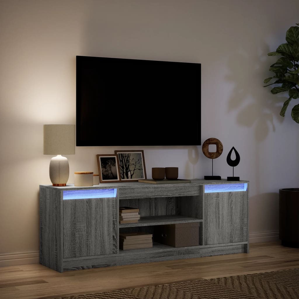 TV ormarić s LED svjetlima boja hrasta 139,5x34x50 cm drveni