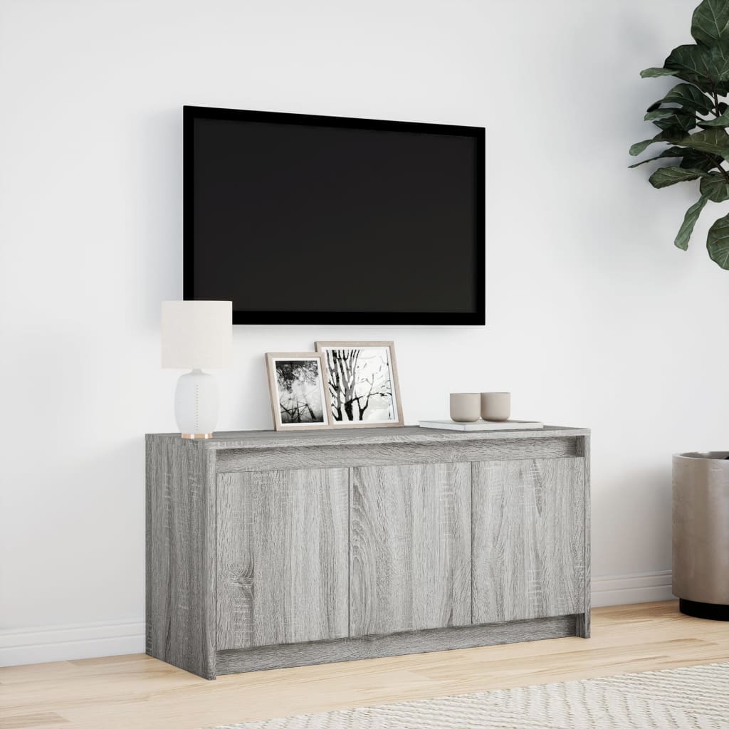 TV ormarić s LED svjetlima boja hrasta 100x34x50 cm drveni
