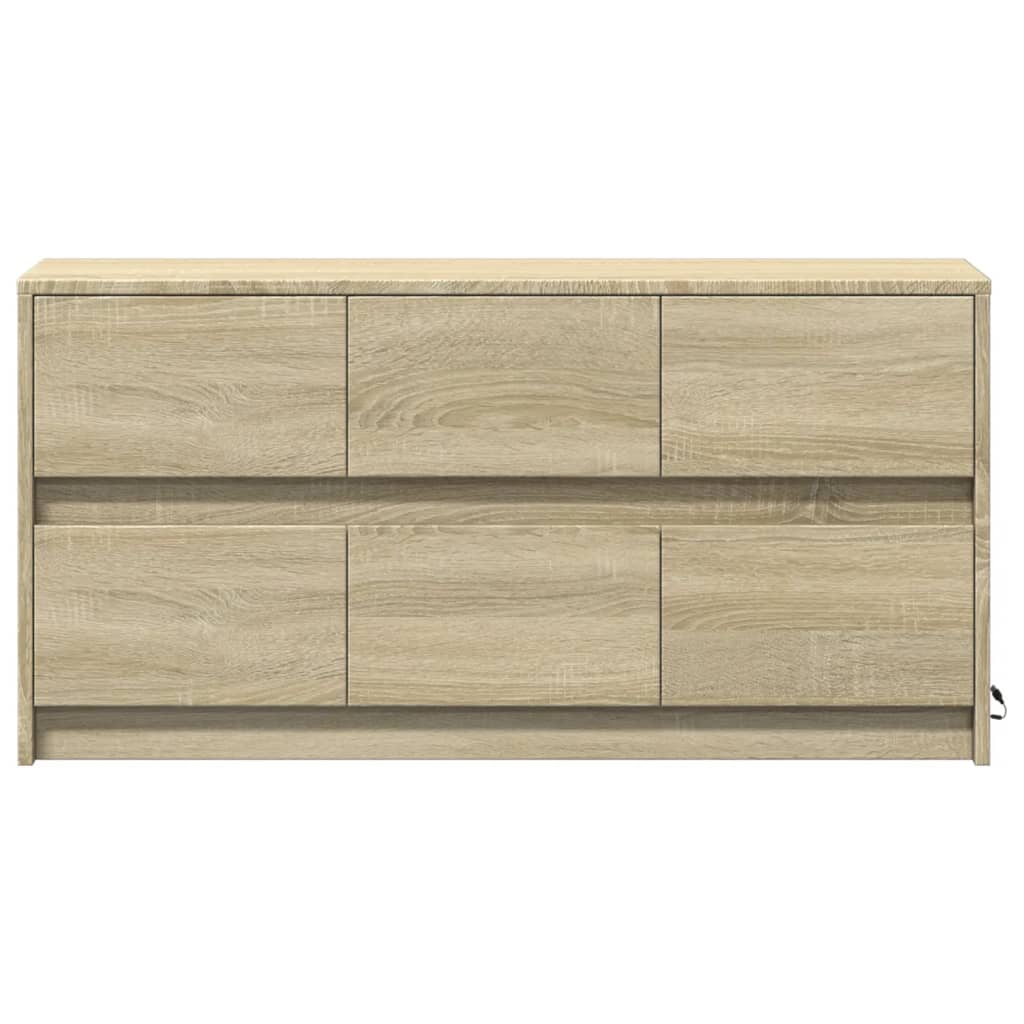 TV ormarić s LED svjetlima boja hrasta 100x34x50 cm drveni