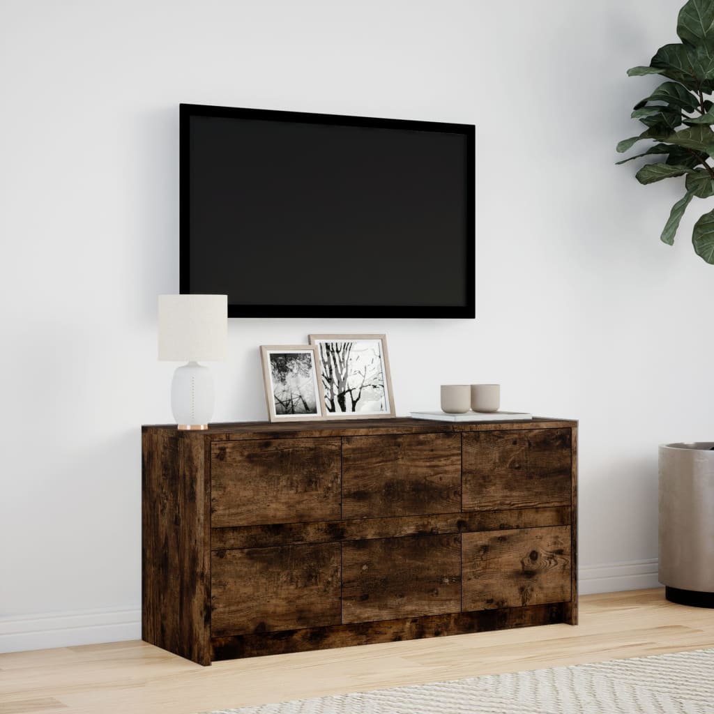 TV ormarić s LED svjetlima boja hrasta 100x34x50 cm drveni
