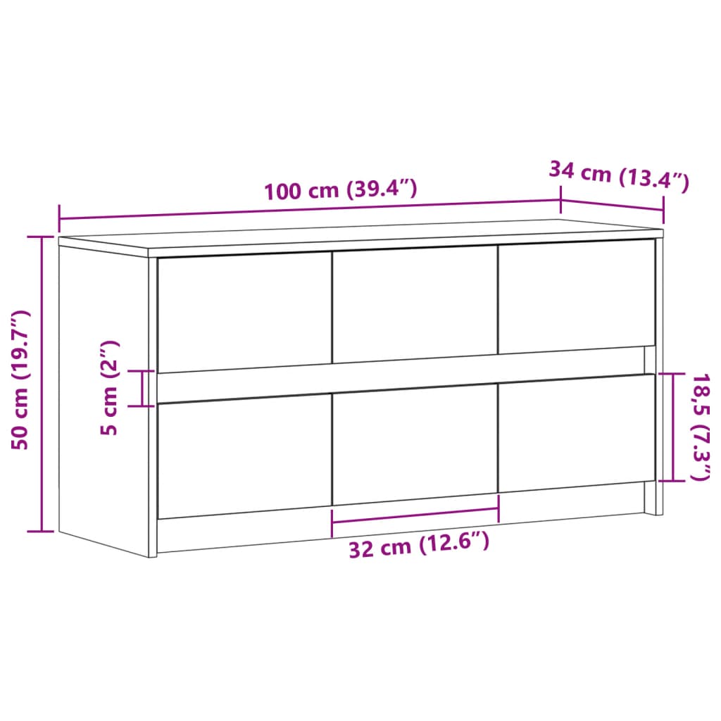TV ormarić s LED svjetlima boja hrasta 100x34x50 cm drveni