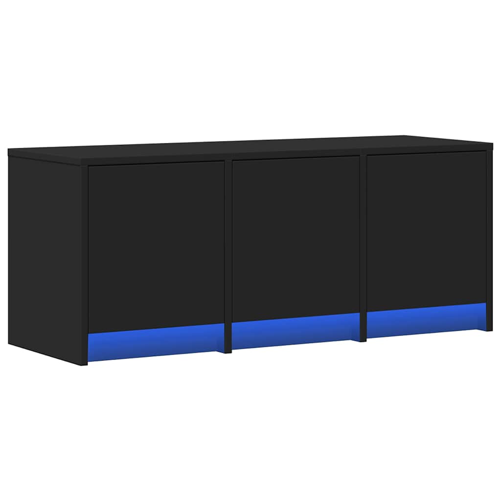 TV ormarić s LED svjetlima crni 97x34x40 cm konstruirano drvo