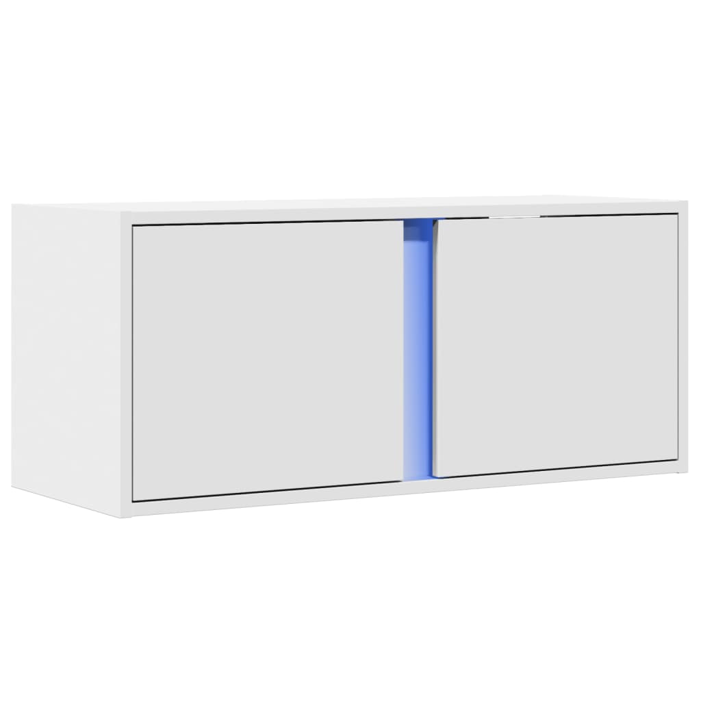 Zidni TV ormarić s LED svjetlima bijeli 80x31x35 cm