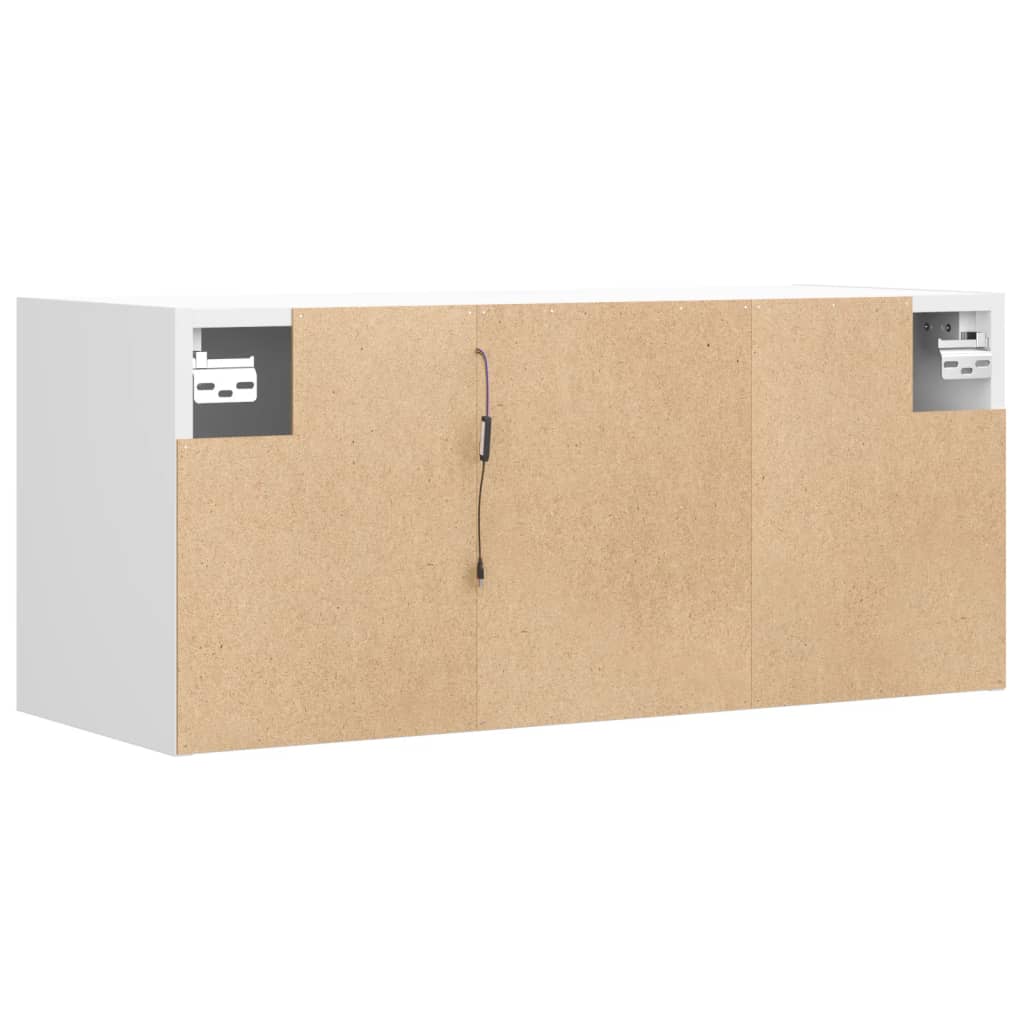 Zidni TV ormarić s LED svjetlima bijeli 80x31x35 cm