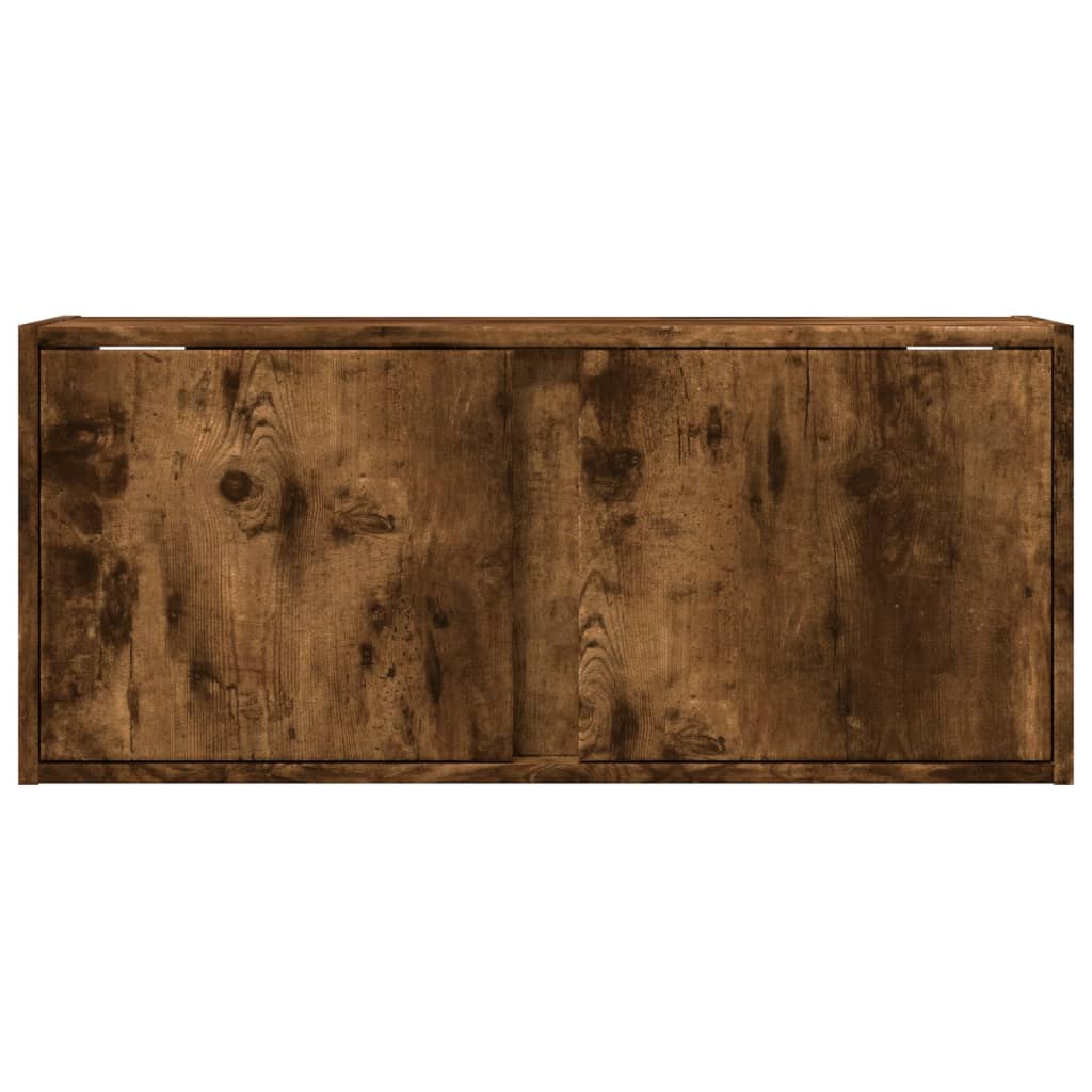 Zidni TV ormarić s LED svjetlima boja hrasta 80x31x35 cm