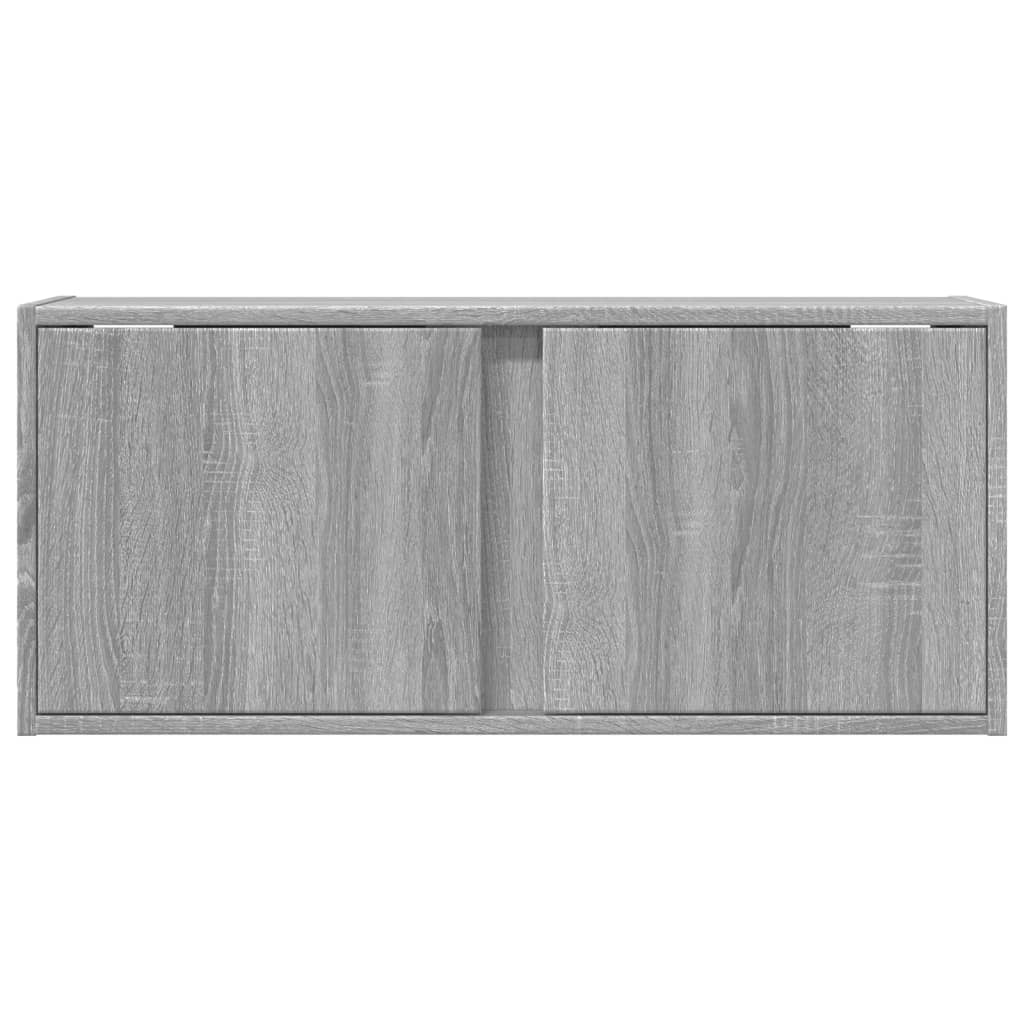 Zidni TV ormarić s LED svjetlima siva boja hrasta 80x31x35 cm