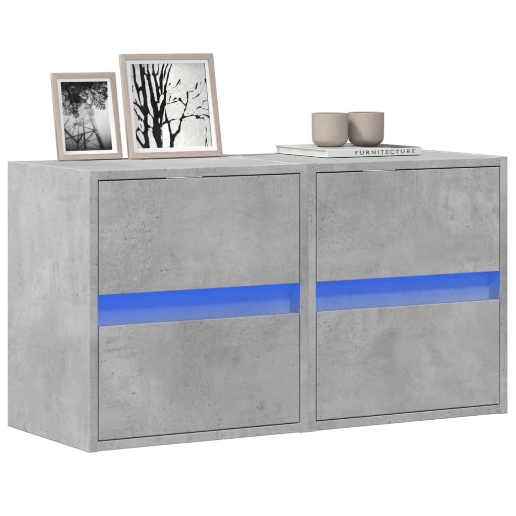 Zidni TV ormarići LED 2 kom boja betona 41x31x45 cm