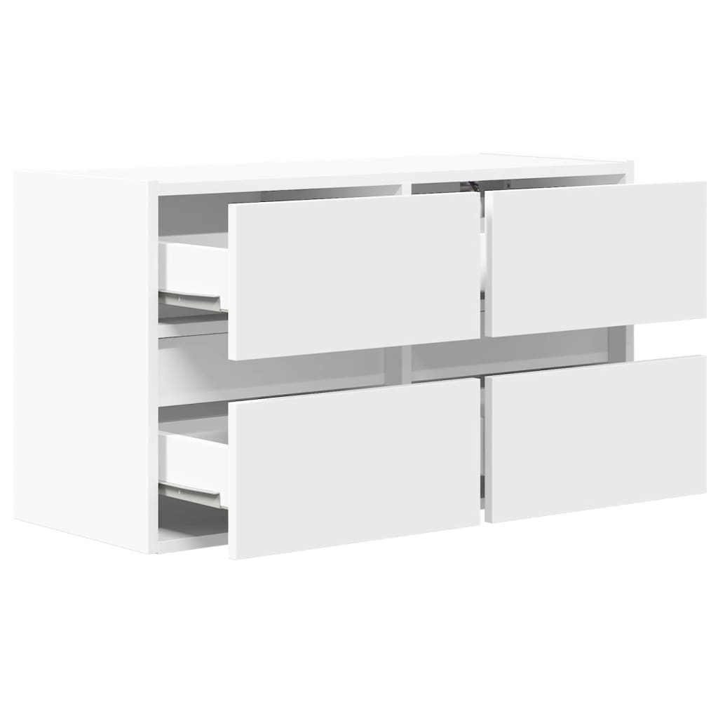 Zidni TV ormarić s LED svjetlima bijeli 80 x 31 x 45 cm