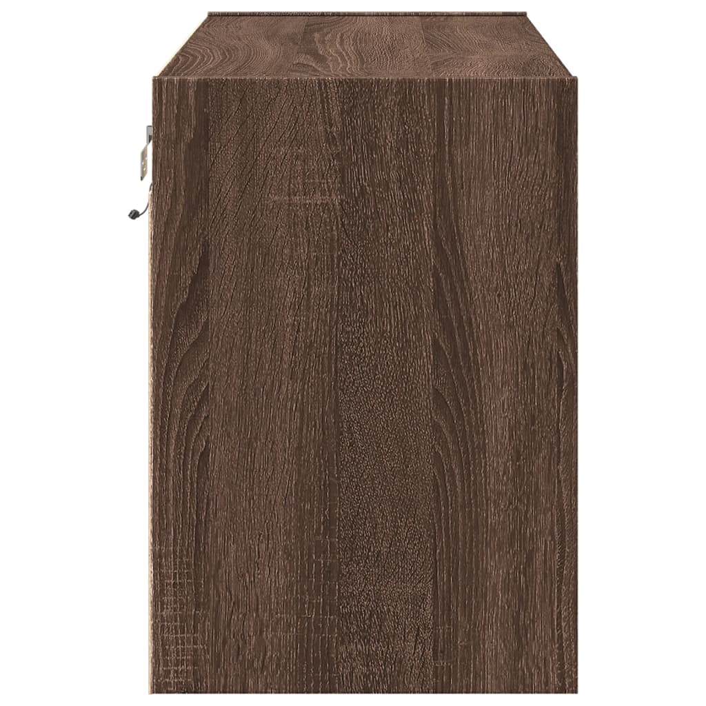 Zidni TV ormarić s LED svjetlima smeđa boja hrasta 80x31x45 cm
