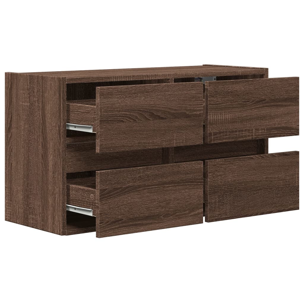 Zidni TV ormarić s LED svjetlima smeđa boja hrasta 80x31x45 cm
