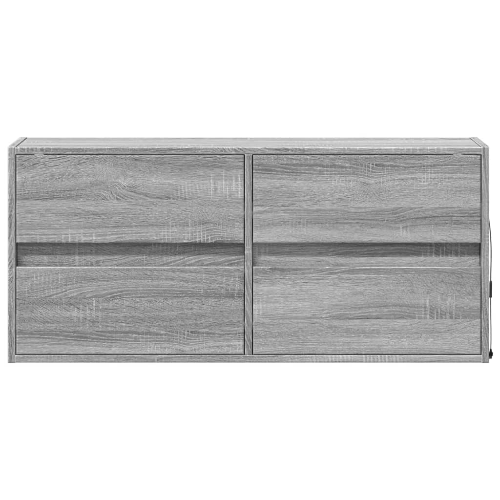 Zidni TV ormarić s LED svjetlima siva boja hrasta 100x31x45 cm