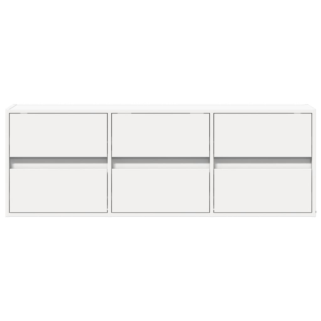 Zidni TV ormarić s LED svjetlima bijeli 130x31x45 cm