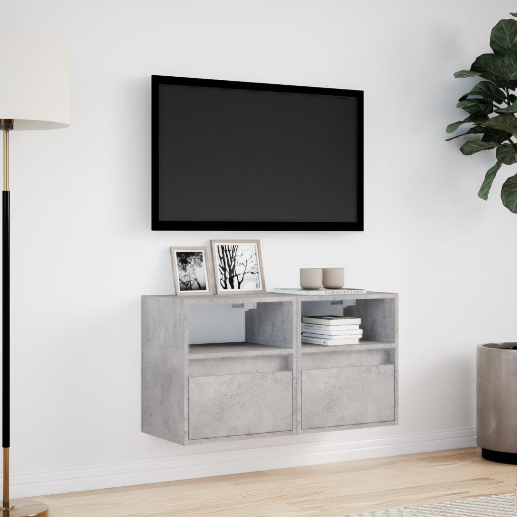 Zidni TV ormarići LED 2 kom boja betona 41x31x45 cm