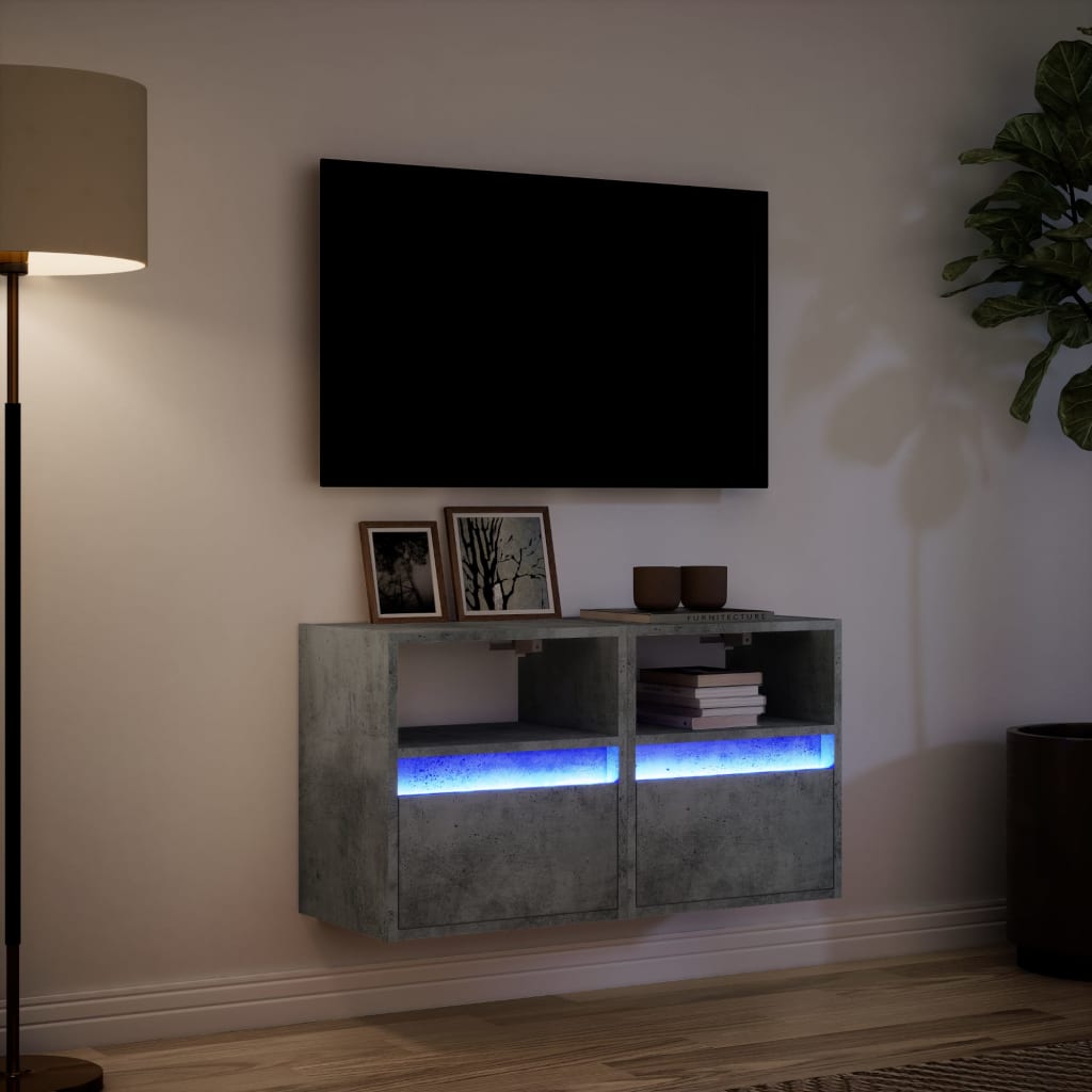 Zidni TV ormarići LED 2 kom boja betona 41x31x45 cm