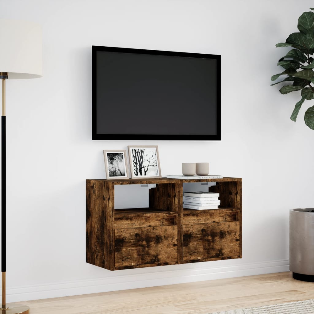 Zidni TV ormarići LED 2 kom boja hrasta 41x31x45 cm