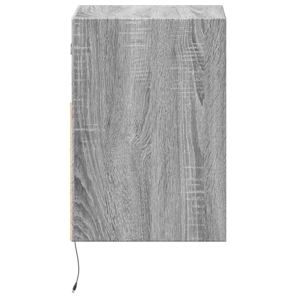 Zidni TV ormarić s LED svjetlima siva boja hrasta 41x31x45 cm
