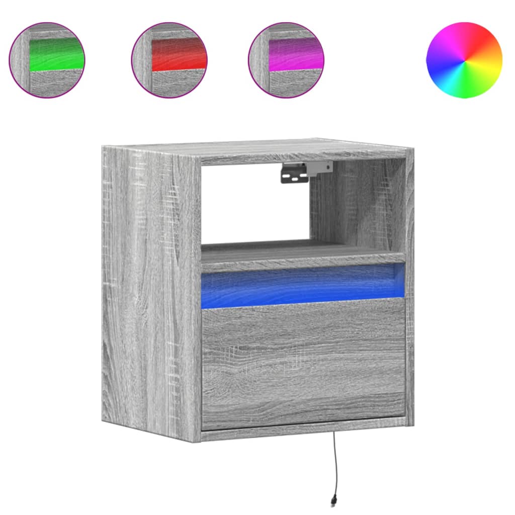 Zidni TV ormarići LED 2 kom siva boja hrasta 41x31x45 cm