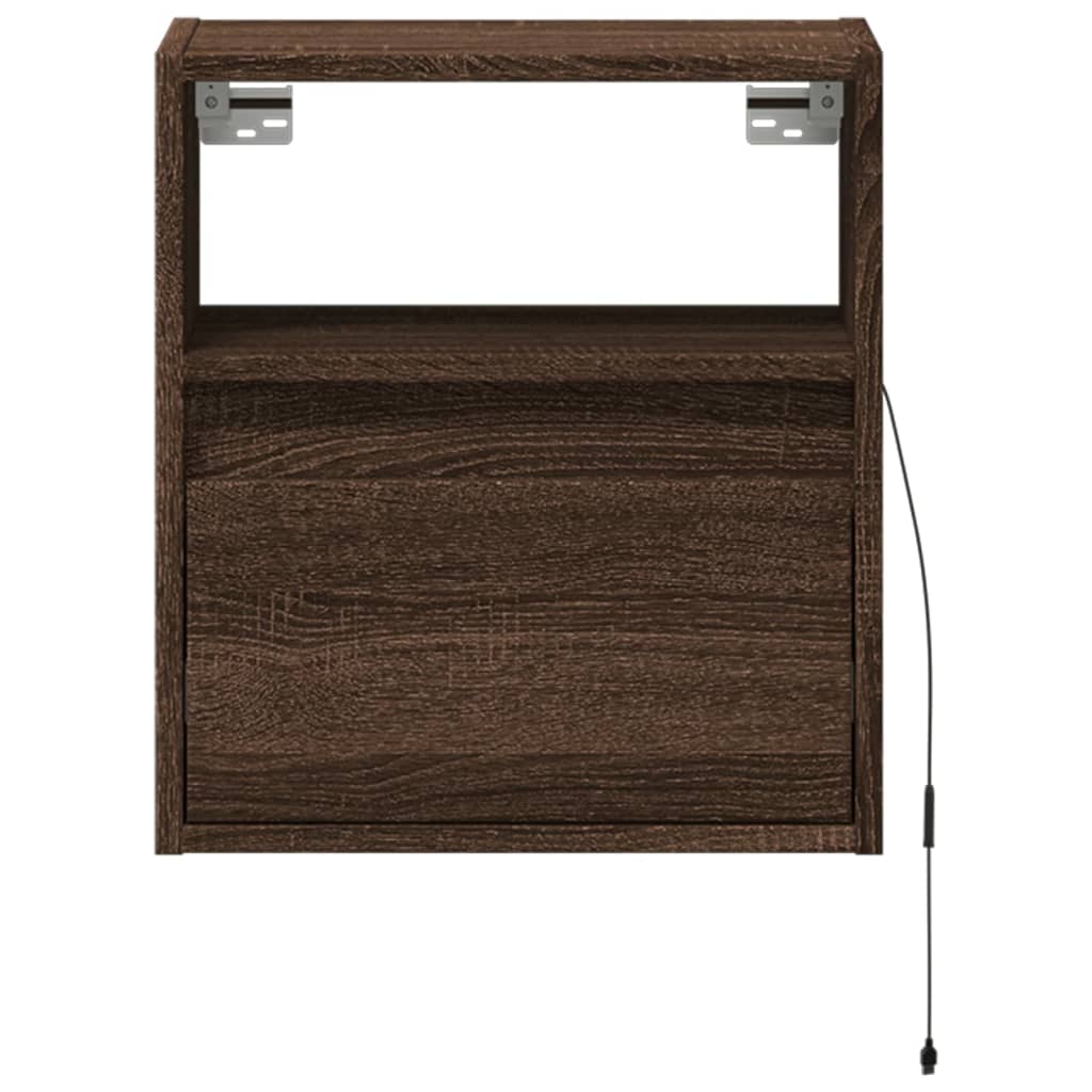 Zidni TV ormarić s LED svjetlima boja hrasta 41x31x45 cm