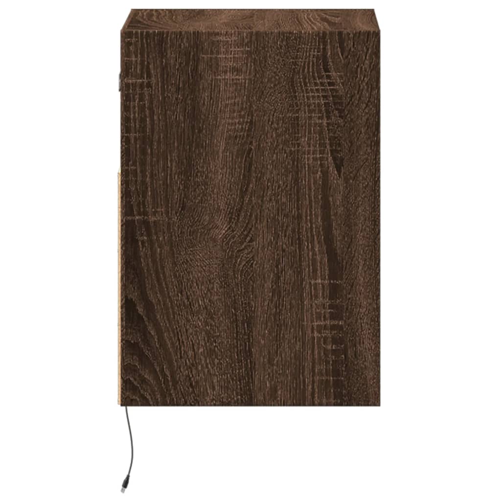 Zidni TV ormarić s LED svjetlima boja hrasta 41x31x45 cm