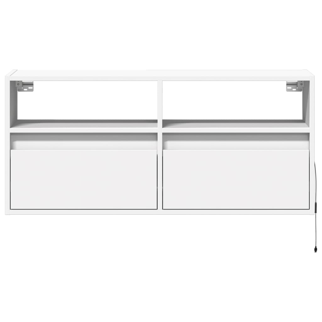 Zidni TV ormarić s LED svjetlima bijeli 100x31x45 cm