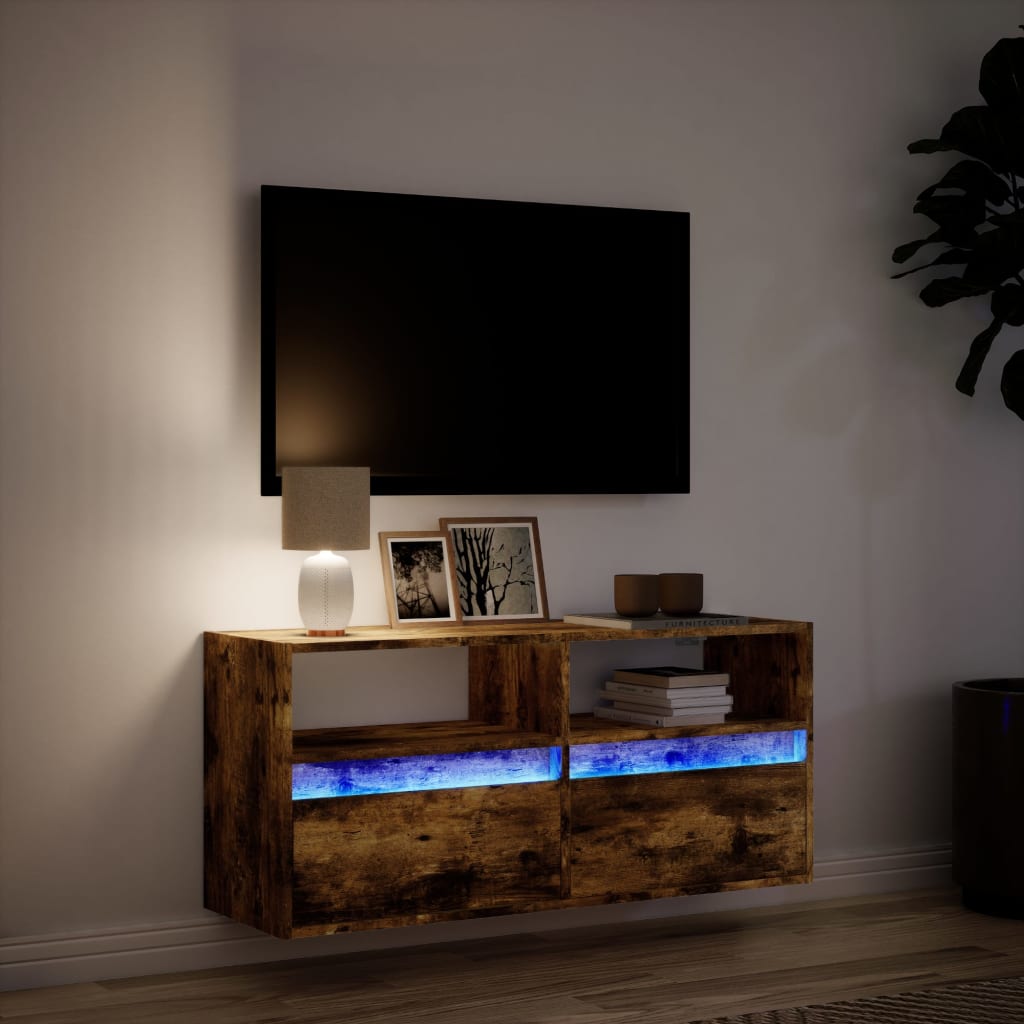 Zidni TV ormarić LED boja dimljenog hrasta 100x31x45 cm