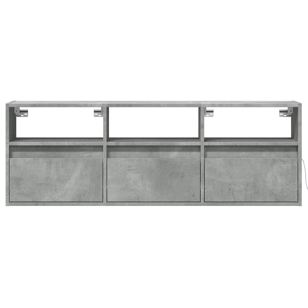 Zidni TV ormarić s LED svjetlima boja betona 130 x 31 x 45 cm