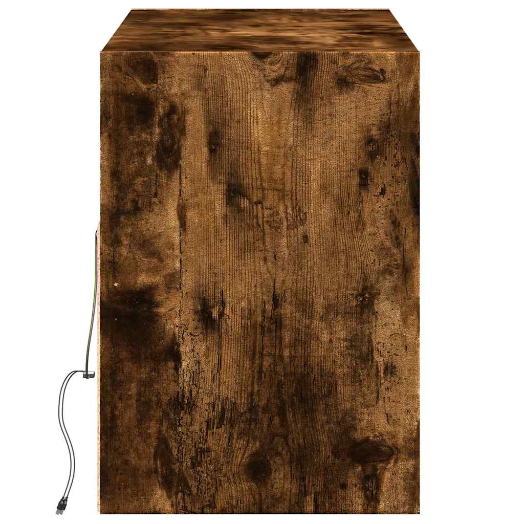 Zidni TV ormarić LED boja dimljenog hrasta 130x31x45 cm