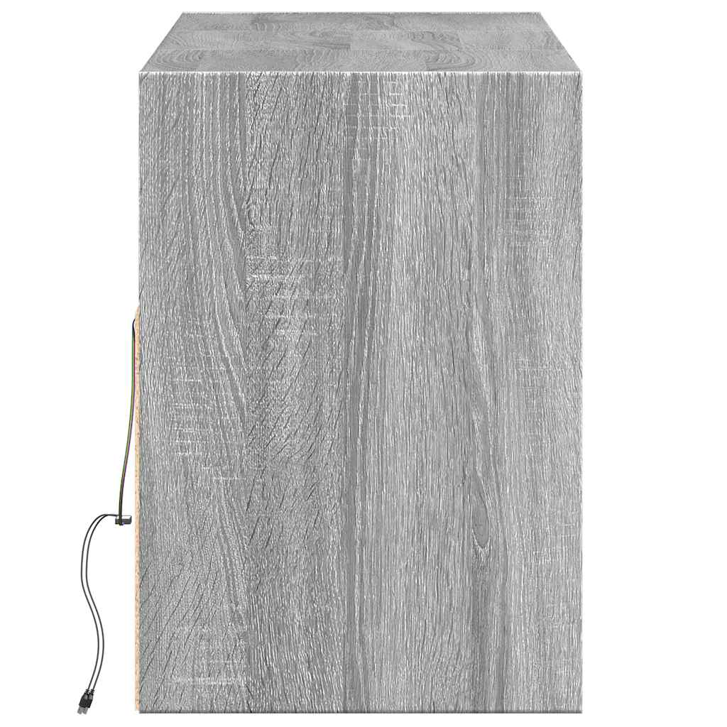 Zidni TV ormarić s LED svjetlima boja hrasta 130x31x45 cm