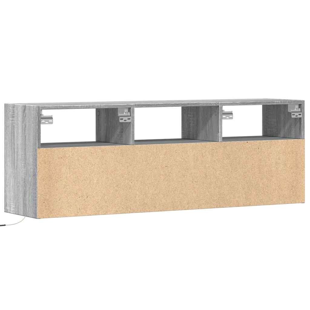 Zidni TV ormarić s LED svjetlima boja hrasta 130x31x45 cm