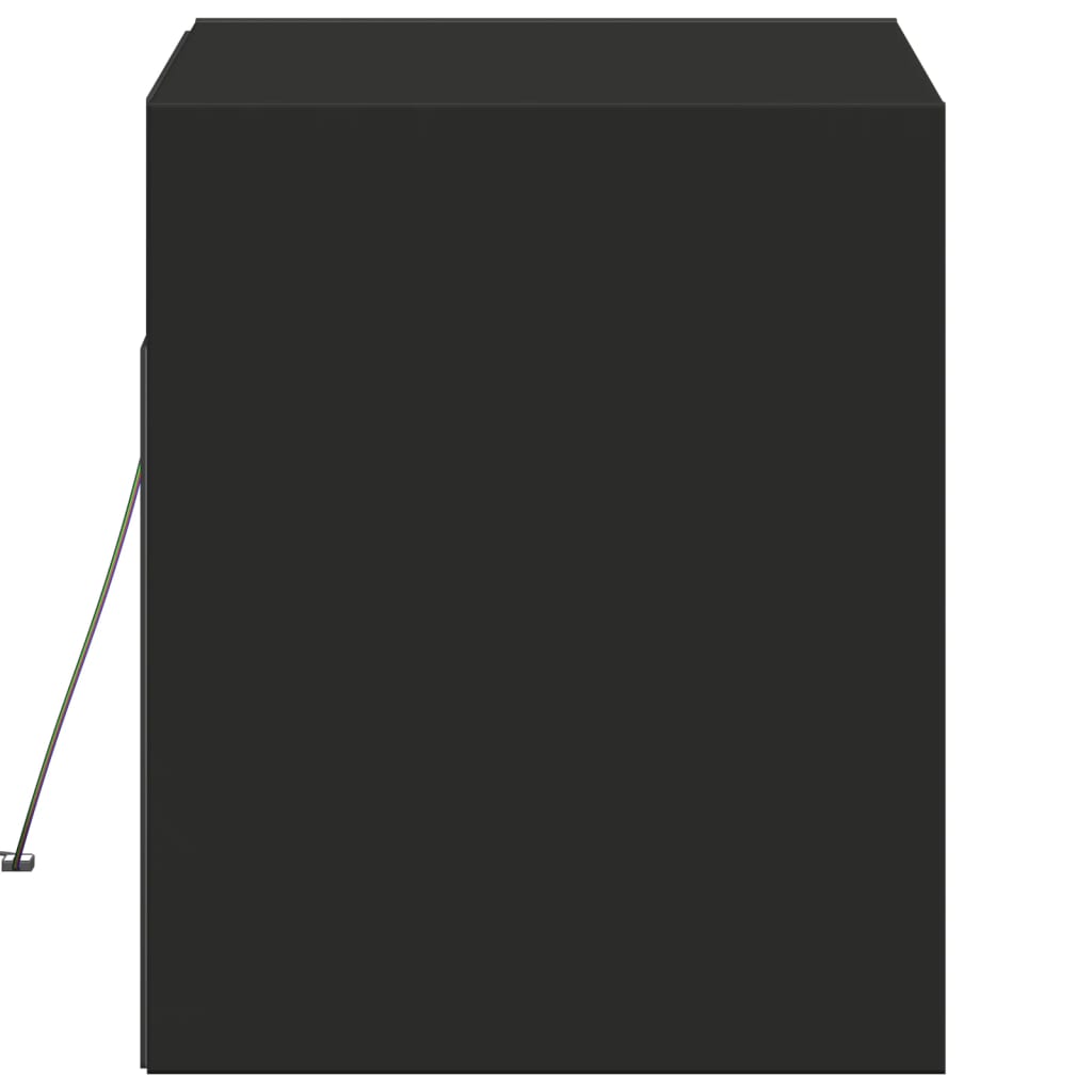 Zidni TV ormarić s LED svjetlima crni 80x31x38 cm